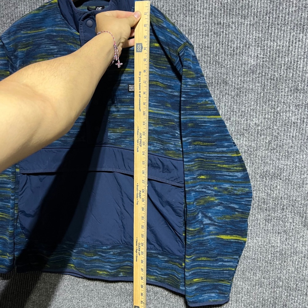 Mountain Hardwear Microchill Fleece Jacket Mens XL Blue Space Dye Snap Neck Gorp - Picture 2 of 8